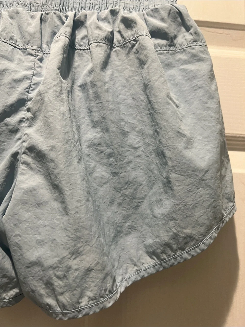 all in motion Light Blue Athletic High-Waist Smocked Shorts